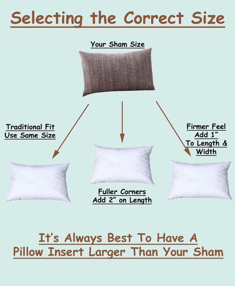 Pillowflex Set of 2 Synthetic Down Alternative Pillow Inserts for Shams, Soft & Plush Pillow Inserts, Faux Down Alternative Pillows or Micro Denier, Cotton Blended Shell Fabric - (12 Inch by 16 Inch) - Image 3